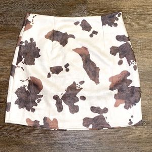 Vestique Brown and Cream Mini Skirt